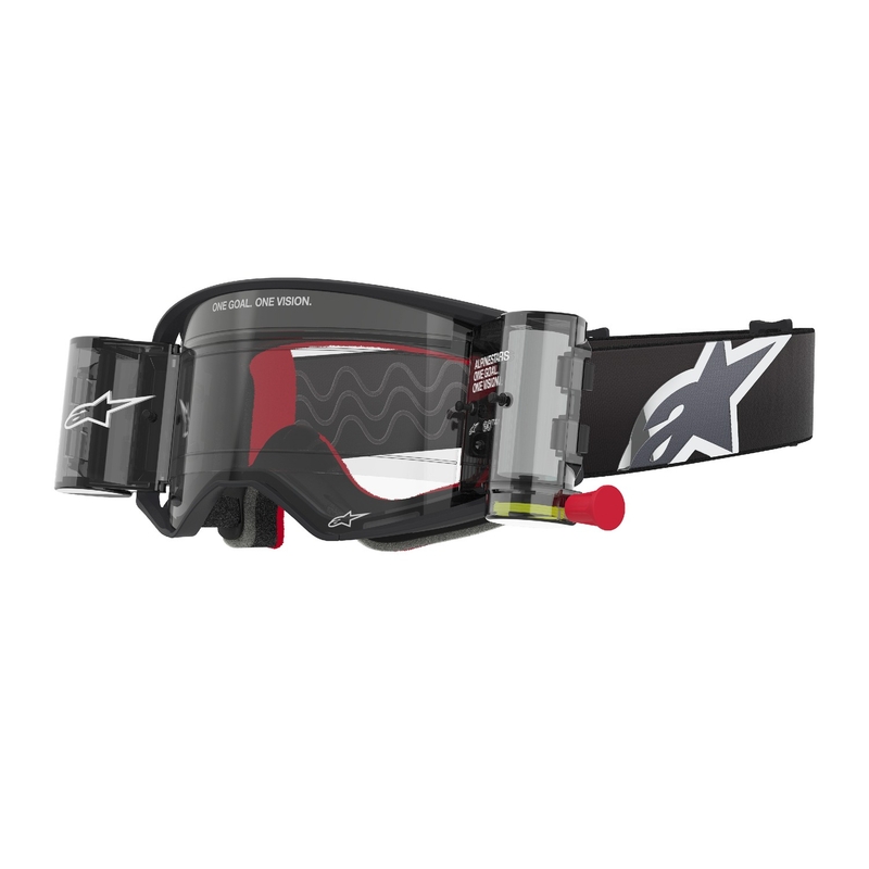 Alpinestars Supertech Corp ROLL-OFF Wide Vision Γυαλιά Motocross μαύρα και γκρι με διαφανή φακό
