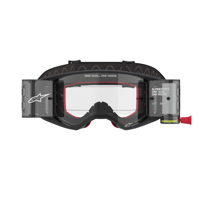 Alpinestars Supertech Corp ROLL-OFF Wide Vision Γυαλιά Motocross μαύρα και γκρι με διαφανή φακό