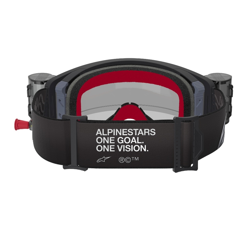 Alpinestars Supertech Corp ROLL-OFF Wide Vision Γυαλιά Motocross μαύρα και γκρι με διαφανή φακό