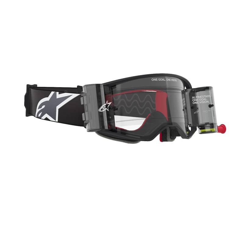 Alpinestars Supertech Corp ROLL-OFF Wide Vision Γυαλιά Motocross μαύρα και γκρι με διαφανή φακό