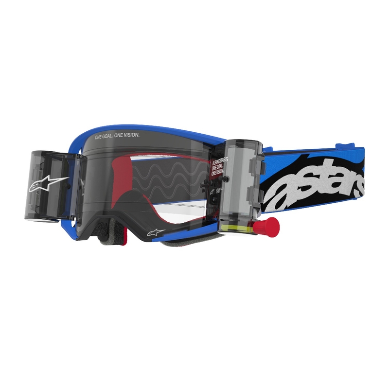Alpinestars Supertech Stream ROLL-OFF Γυαλιά Motocross ευρείας όρασης μπλε με διαφανή φακό