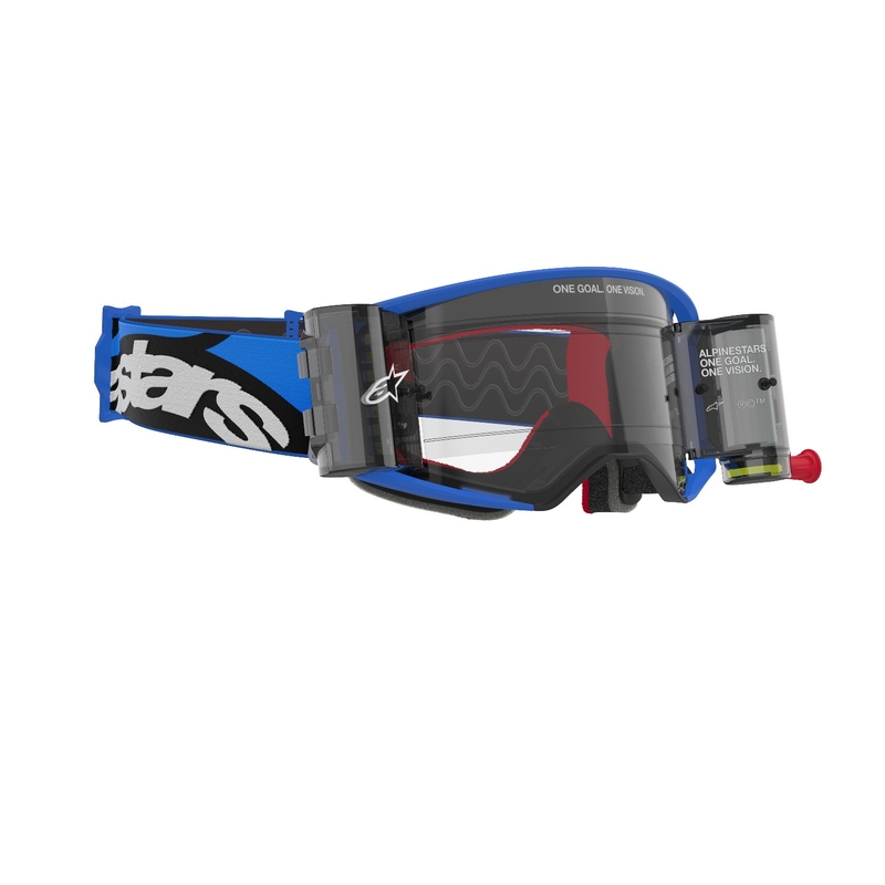 Alpinestars Supertech Stream ROLL-OFF Γυαλιά Motocross ευρείας όρασης μπλε με διαφανή φακό