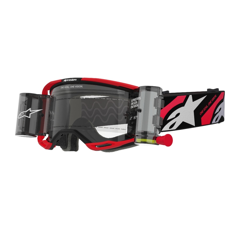 Alpinestars Vision 8 Luar ROLL-OFF Wide Vision Γυαλιά Motocross κόκκινα και μαύρα με διαφανή φακό