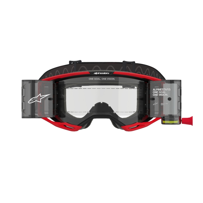 Alpinestars Vision 8 Luar ROLL-OFF Wide Vision Γυαλιά Motocross κόκκινα και μαύρα με διαφανή φακό