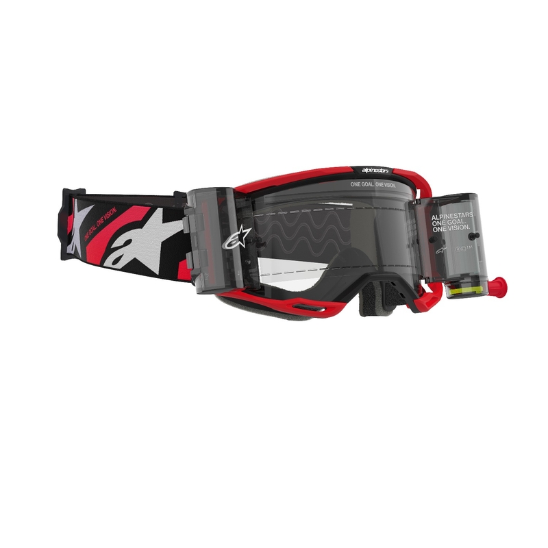 Alpinestars Vision 8 Luar ROLL-OFF Wide Vision Γυαλιά Motocross κόκκινα και μαύρα με διαφανή φακό