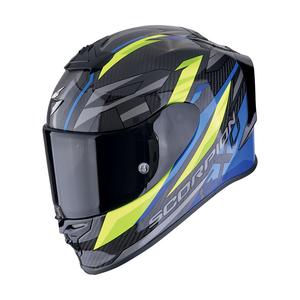 Ολοκληρωμένο κράνος μοτοσικλέτας Scorpion EXO-R1 EVO CARBON AIR RUNNER μαύρο-μπλε-φλούο κίτρινο