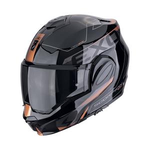 Πτυσσόμενο κράνος μοτοσικλέτας Scorpion EXO-TECH EVO TRAVELLER μαύρο-χαλκό