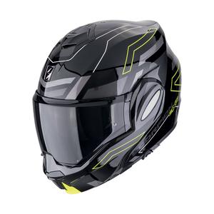 Πτυσσόμενο κράνος μοτοσικλέτας Scorpion EXO-TECH EVO CONQUER μαύρο-κίτρινο φλούο