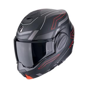 Πτυσσόμενο κράνος μοτοσικλέτας Scorpion EXO-TECH EVO CONQUER ματ μαύρο-κόκκινο