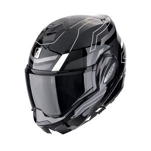 Πτυσσόμενο κράνος μοτοσικλέτας Scorpion EXO-TECH EVO CONQUER μαύρο και λευκό