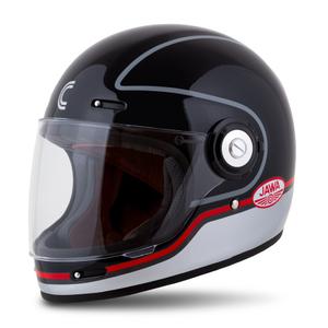 Κράνος μοτοσικλέτας Cassida Fibre Jawa Sport μαύρο-ασημί-κόκκινο - ποιότητα II