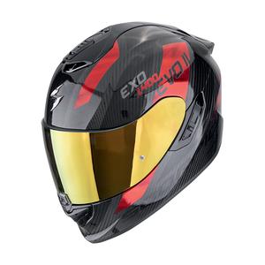 Ακέραιο κράνος μοτοσικλέτας Scorpion EXO-1400 EVO II CARBON AIR PLATTED μαύρο-κόκκινο