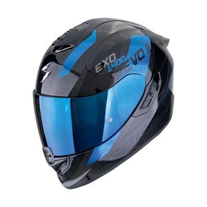 Ακέραιο κράνος μοτοσικλέτας Scorpion EXO-1400 EVO II CARBON AIR PLATTED μαύρο-μπλε