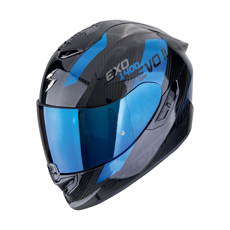 Ακέραιο κράνος μοτοσικλέτας Scorpion EXO-1400 EVO II CARBON AIR PLATTED μαύρο-μπλε προσφορά