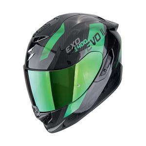 Ακέραιο κράνος μοτοσικλέτας Scorpion EXO-1400 EVO II CARBON AIR PLATTED μαύρο-πράσινο