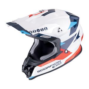 Κράνος Motocross Scorpion VX-16 EVO AIR ROD λευκό-κόκκινο-μπλε