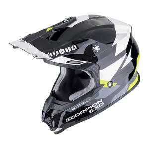 Κράνος μοτοκρός Scorpion VX-16 EVO AIR ROD μαύρο-κίτρινο φλούο