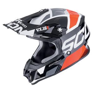 Κράνος Motocross Scorpion VX-16 EVO AIR ANALOG μαύρο-κόκκινο