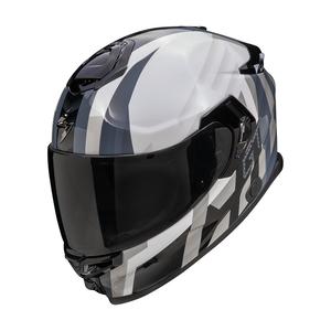 Ολοκληρωμένο κράνος μοτοσικλέτας Scorpion EXO-GT SP AIR TOURADVEN μαργαριταρένιο λευκό-ασημί