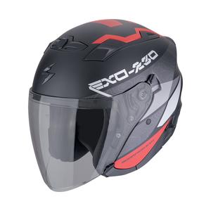 Ανοιχτό κράνος μοτοσικλέτας SCORPION EXO-230 BAND ματ μαύρο-κόκκινο-ασημί