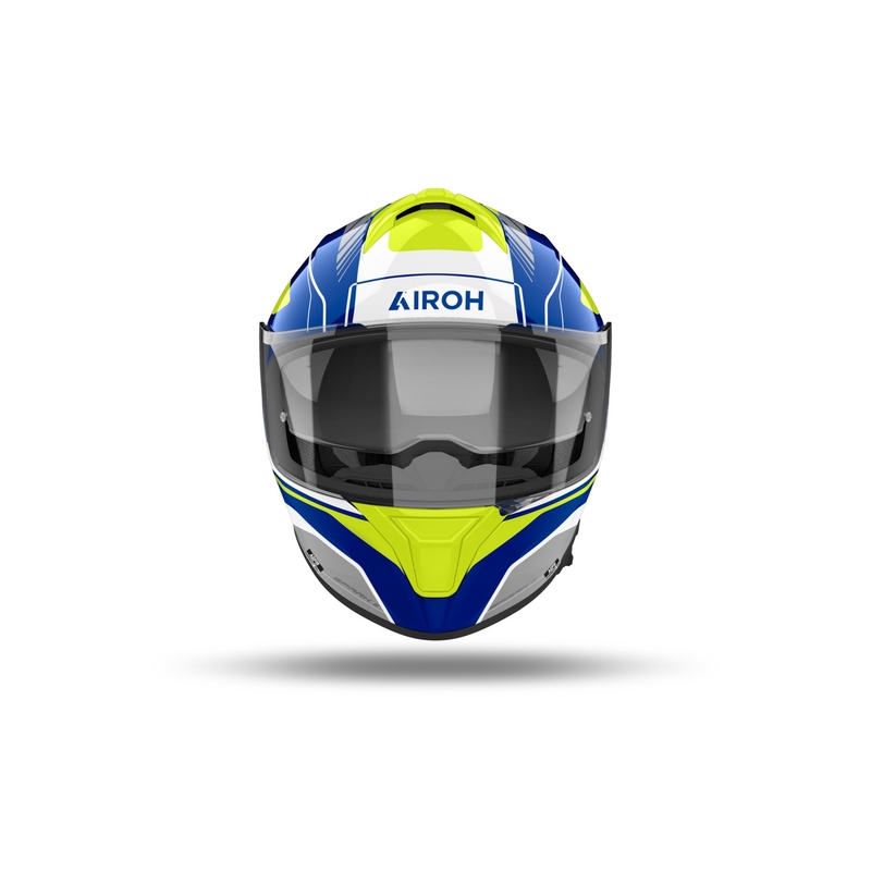 Ενσωματωμένο κράνος μοτοσικλέτας Airoh SPARK 2 Chrono γυαλιστερό μπλε-κίτρινο