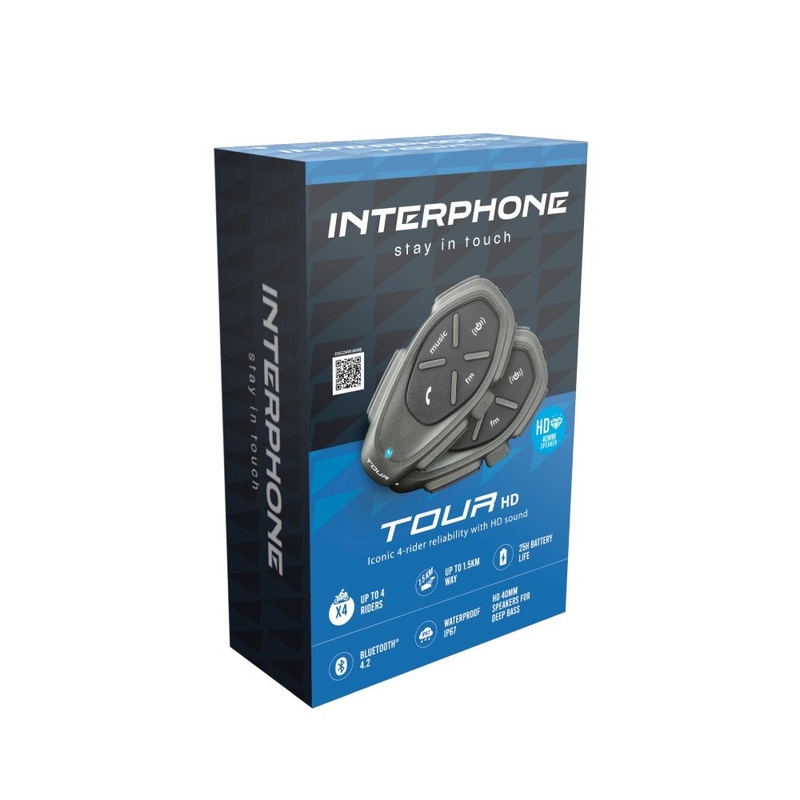 Bluetooth handsfree Interphone CellularLine TOUR HD Μονή συσκευασία