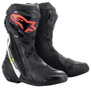 Alpinestars Supertech R Μπότες μοτοσικλέτας Μαύρο-Άσπρο-Κόκκινο-Κίτρινο-Φλούο