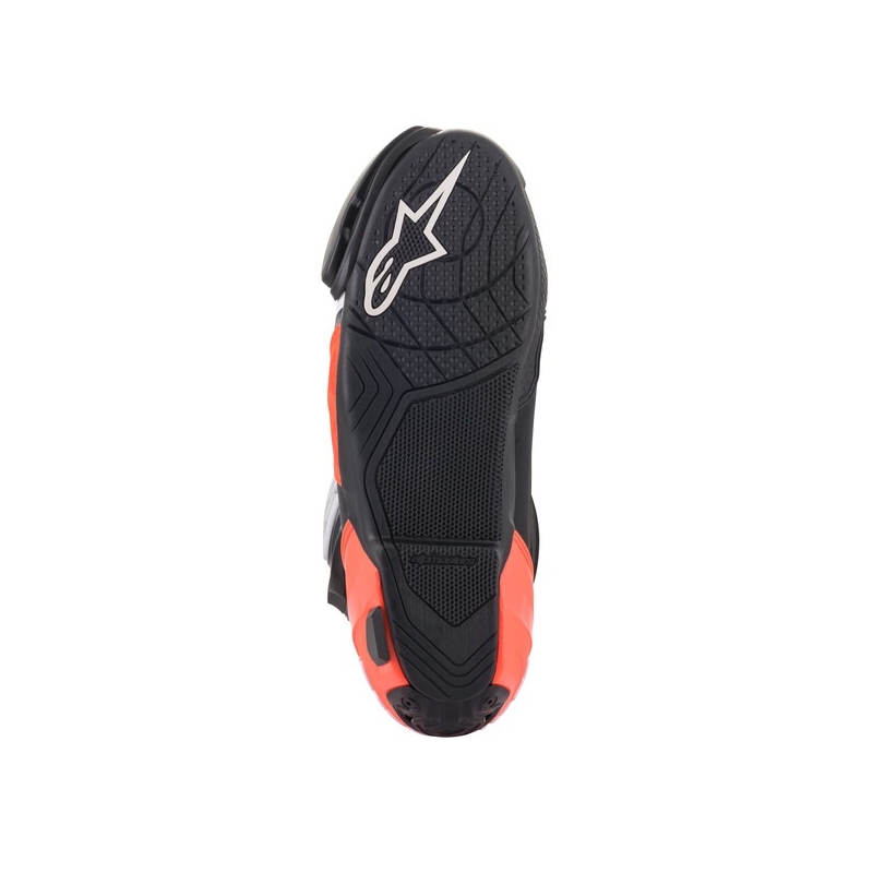 Alpinestars Supertech R μαύρο-φλούο κόκκινο-λευκό-γκρι μπότες μοτοσικλέτας