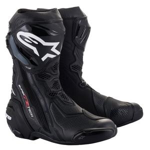 Alpinestars Supertech R Vented Black Μπότες μοτοσικλέτας