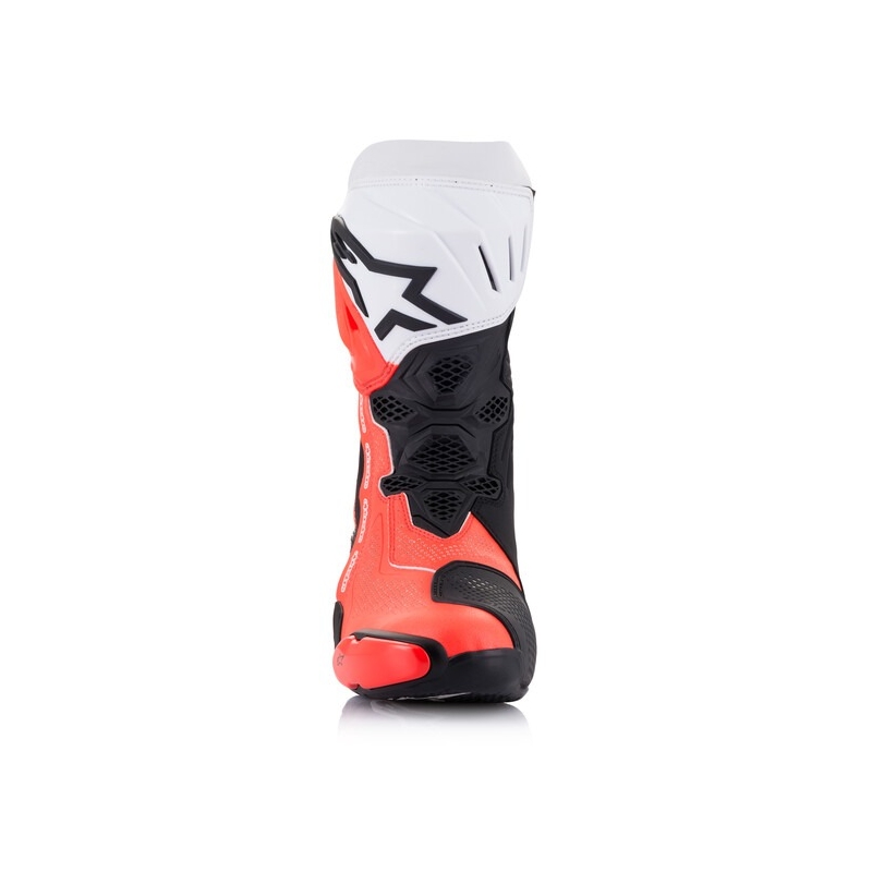 Alpinestars Supertech R Vented Black-White-Fluo Red μπότες μοτοσικλέτας