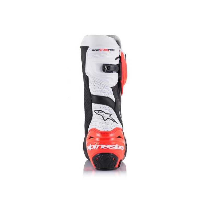 Alpinestars Supertech R Vented Black-White-Fluo Red μπότες μοτοσικλέτας