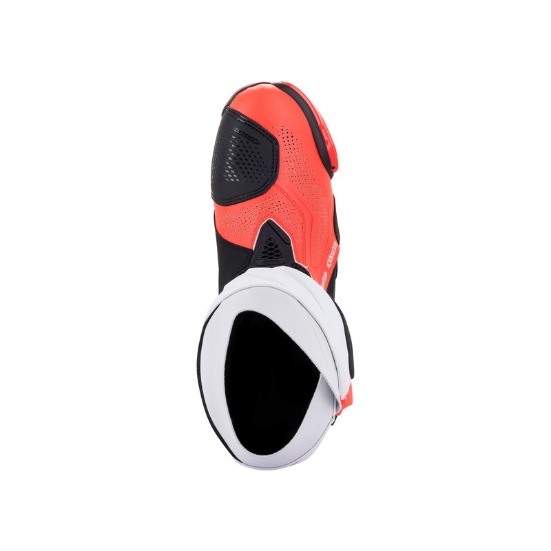 Alpinestars Supertech R Vented Black-White-Fluo Red μπότες μοτοσικλέτας