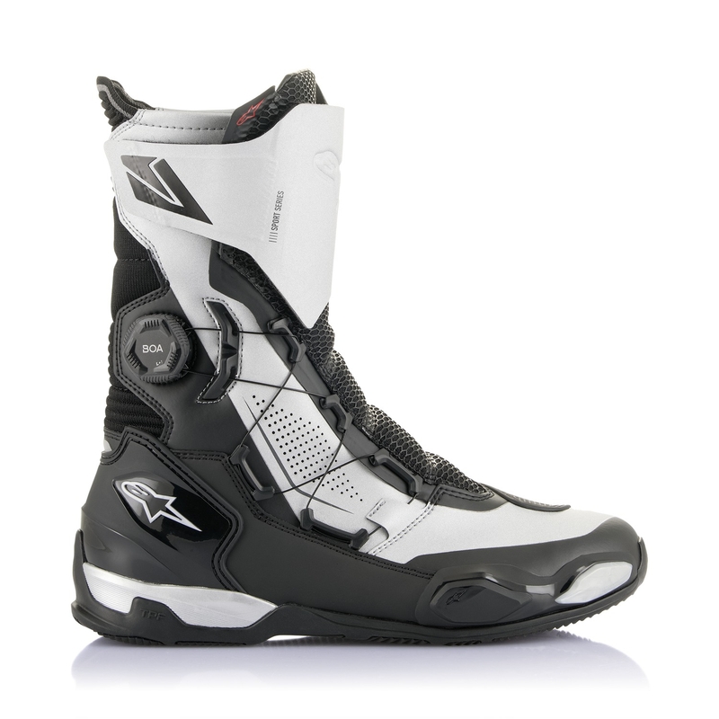 Alpinestars SP-X BOA μπότες μοτοσικλέτας μαύρες και ασημί