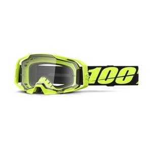 Γυαλιά Motocross 100% ARmatic Neon Yellow με διαφανές plexi