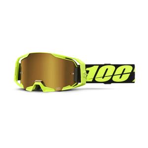 Γυαλιά Motocross 100% ARmatic Neon Yellow με χρυσό αληθινό πλεξιγκλάι
