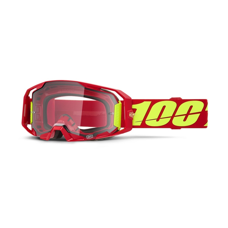 Γυαλιά Motocross 100% ARmatic κόκκινα με διαφανή plexi