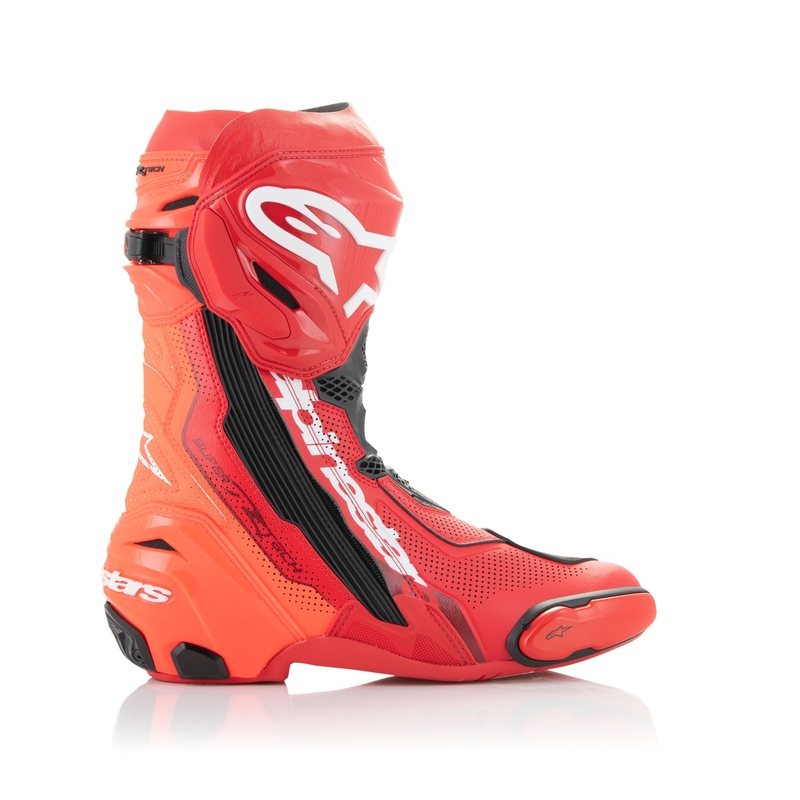 Alpinestars Supertech R Vented fluo red μπότες μοτοσικλέτας