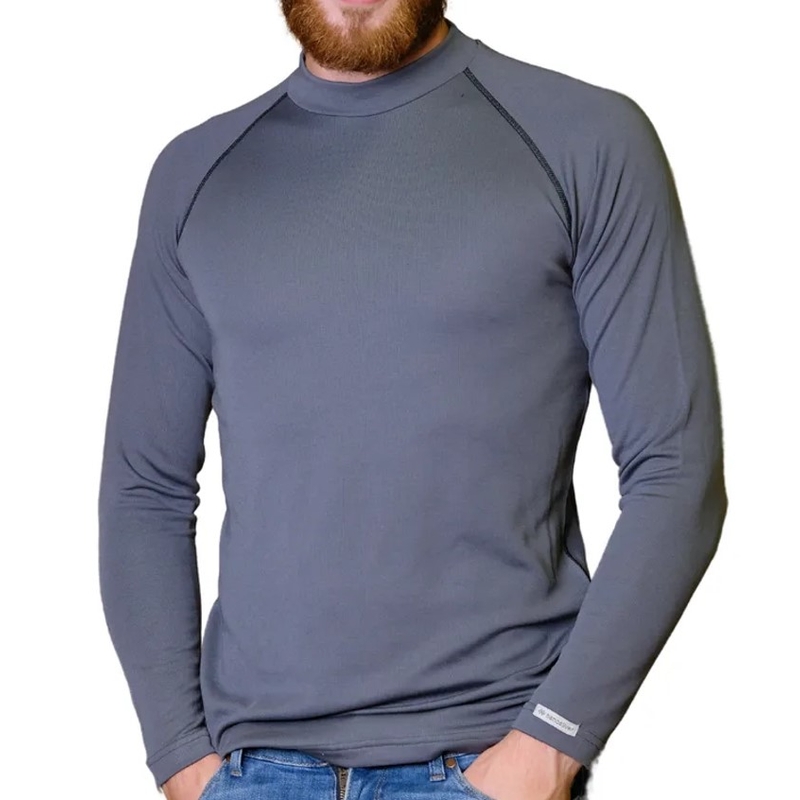 Ανδρικό θερμικό T-shirt nanosilver® Basic Merino γκρι