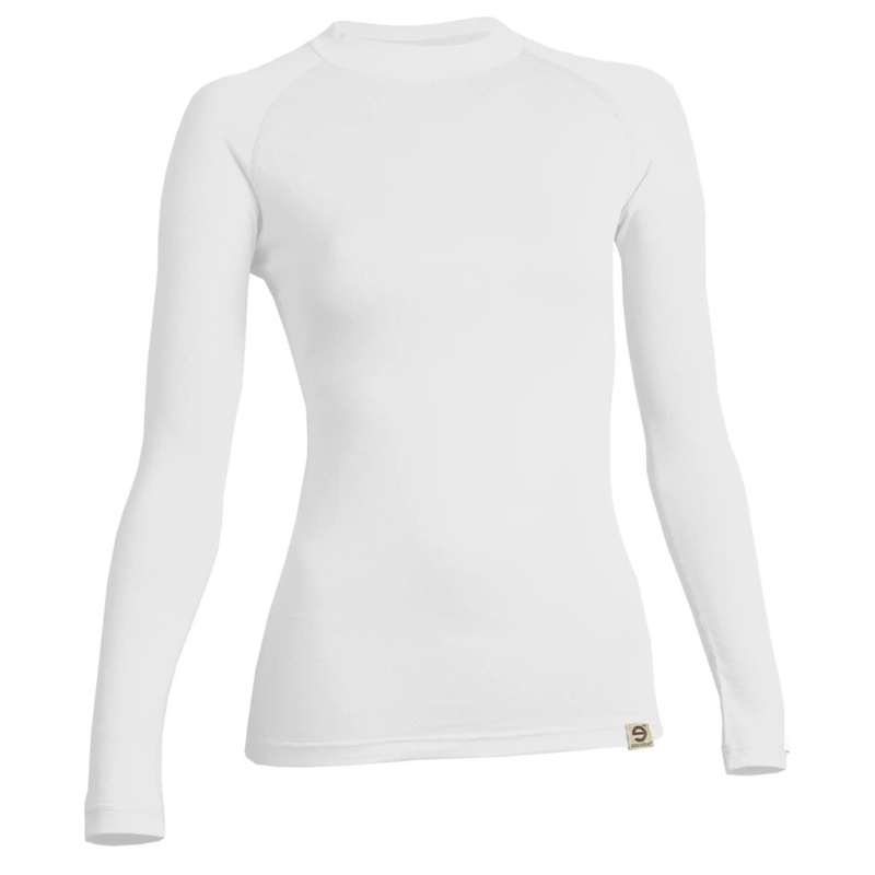 Γυναικείο θερμικό πουκάμισο nanosilver® Raglan λευκό - μακρύ μανίκι