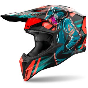 Κράνος Motocross Airoh Wraaap Cyber 2024 γυαλιστερό πορτοκαλί