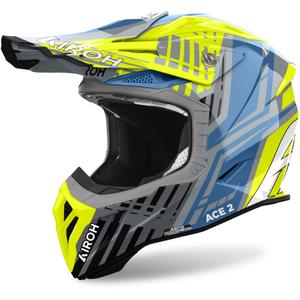 Κράνος Motocross Airoh Aviator Ace 2 Proud 2024 γυαλιστερό κίτρινο