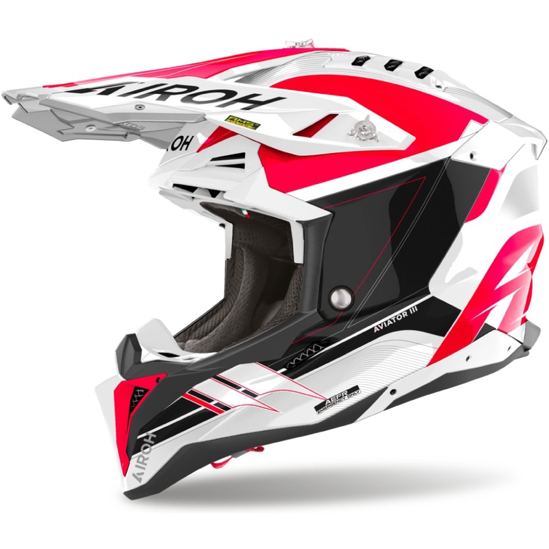 Κράνος Airoh Aviator 3 Saber Motocross Γυαλιστερό Κόκκινο