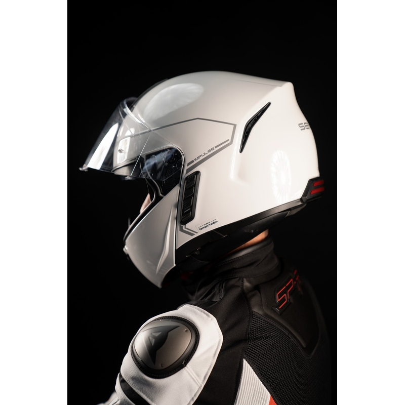 Κράνος μοτοσικλέτας SENA με ακουστικά Mesh Impulse λευκό γυαλιστερό