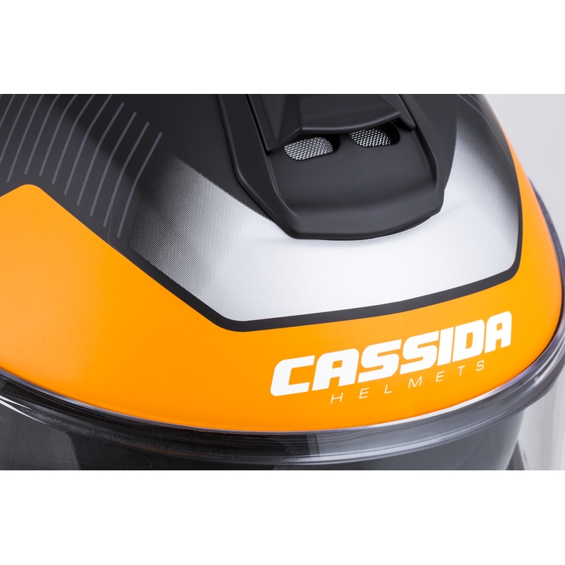Cassida Modulo 2.1 Profile flip-up κράνος μοτοσικλέτας ματ μαύρο-γκρι-πορτοκαλί