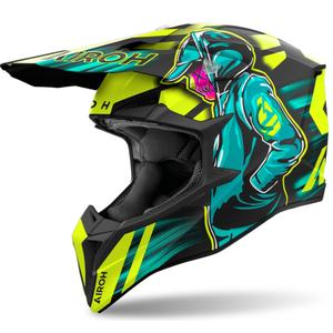 Κράνος Motocross Airoh Wraaap Cyber 2024 ματ κίτρινο