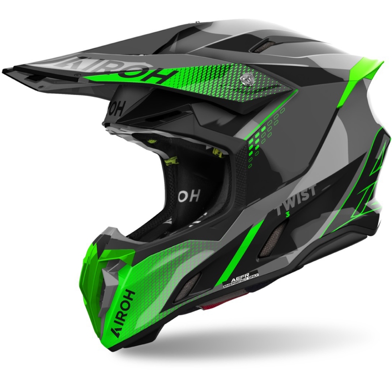 Κράνος Motocross Airoh Twist 3 Shard γυαλιστερό πράσινο