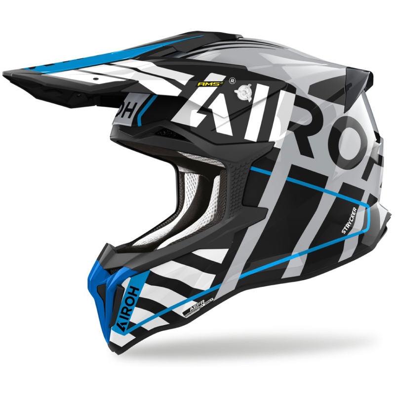 Κράνος Motocross Airoh Strycker Brave 2024 γυαλιστερό μπλε-γκρι προσφορά
