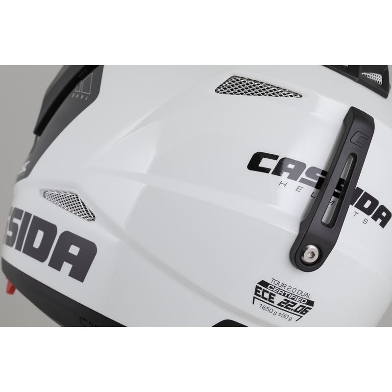 Enduro κράνος Cassida Tour 2.0 X-tra λευκό-κόκκινο-μαύρο με μαύρο ματ γείσο