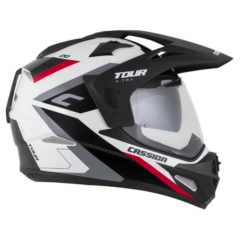 Enduro κράνος Cassida Tour 2.0 X-tra λευκό-κόκκινο-μαύρο με μαύρο ματ γείσο