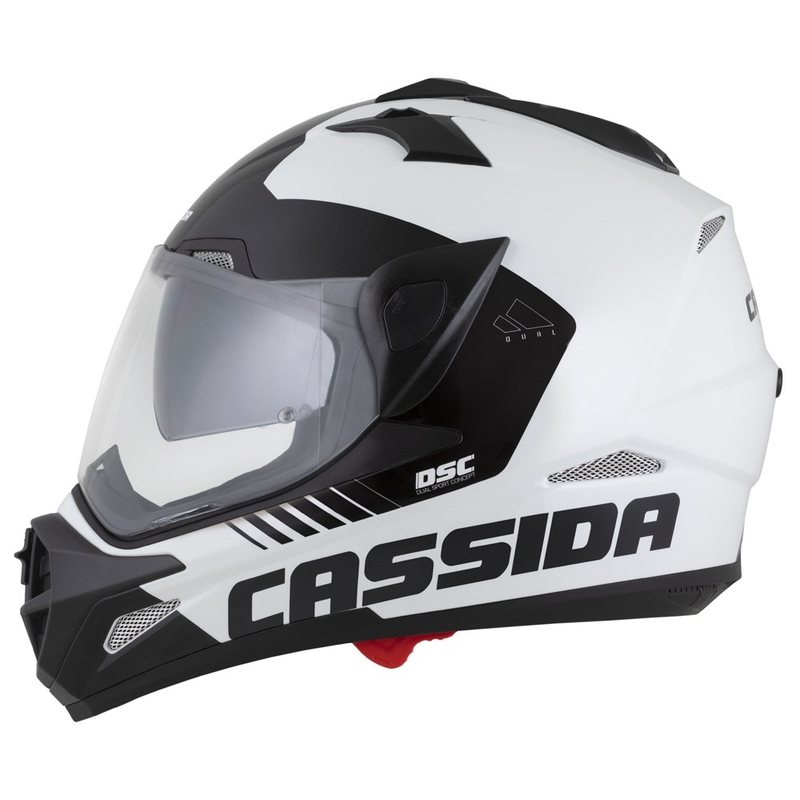 Enduro κράνος Cassida Tour 2.0 X-tra λευκό-κόκκινο-μαύρο με μαύρο ματ γείσο